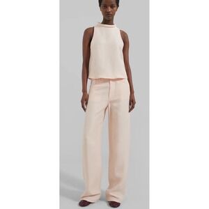 LOULOU STUDIO PERAN PANTS - CREAM ROSE Size Large 32x32. Linen Mix. NWT